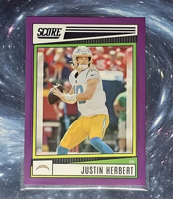 2022 Score Justin Herbert #136 Purple Parallel - Image 1 of 2