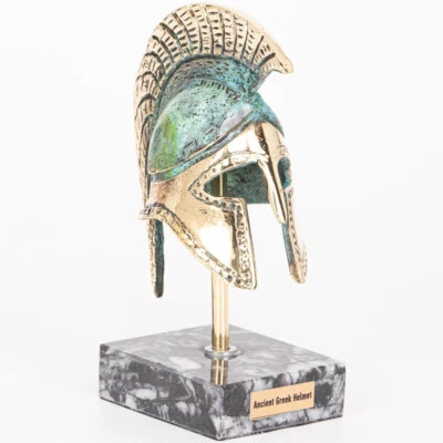 Casco ateniense sobre base antiguo museo griego bronce réplica 369-1 Foto 1 de 4