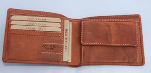 RFID/NFC Geldbörse Naturleder Brieftasche Geldbeutel Portmonai Rindleder Robust - Bild 1 von 6