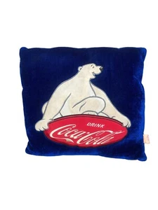 Vintage Coca-Cola Pillow Cushion Blue Vintage Coca Cola Rare 12 Inches - Picture 1 of 7