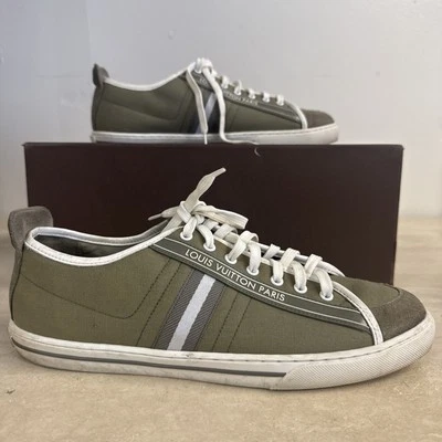 Zapatillas Louis Vuitton de lona verde talla 8 para hombre Foto 1 de 4