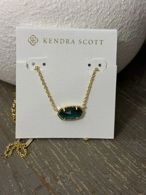Collar Kendra Scott Ilusión Verde Elisa Tono Dorado Foto 1 de 4