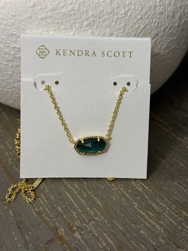 Ожерелье Kendra Scott Green Illusion Elisa золотистое - Изображение 1 из 4