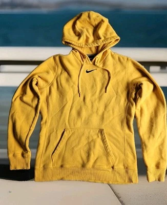 Sudadera con capucha para mujer Nike Center Swoosh mediana amarilla Y2K Foto 1 de 4