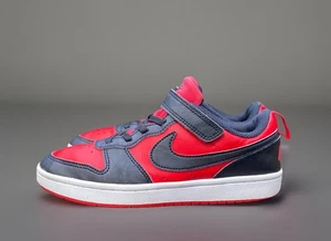 Pre-School Kids NIKE COURT BOROUGH LOW RECRAFT RED/BLACK (DV5457 600) Sz 2.5 - Picture 1 of 9