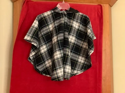 Poncho O’Neil of Dublin con Capucha Capa Niñas L Verde Tartán Mezcla Lana Foto 1 de 4