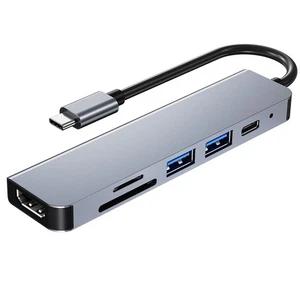 CAMVATE 6 In 1 USB-C Hub Adapter w/4K HDMI Output & USB 2.0/3.0 Ports fr Mac Pro - Picture 1 of 7