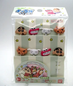 shinchan Nikoniko Food Picks pick for Lunch Box Bento 8pcs - Picture 1 of 2