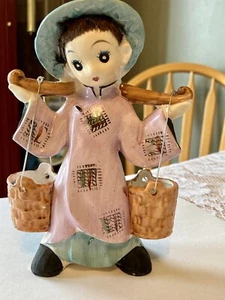 Tilso Porcelain Figurine Young Boy Hair, Yoke With Water Buckets. - Picture 1 of 12