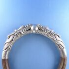 Antique Chinese Dragon Bangle / Sterling Silver & Bamboo Bracelet