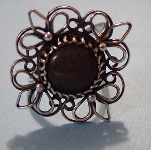Anillo de cóctel de plata de ley 925 con bucles de ónix talla 11,75 5,6 g - Imagen 1 de 7