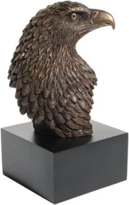 Adlerkopf auf Sockel Kaltguss Bronze Skulptur Figur - Bild 1 von 2