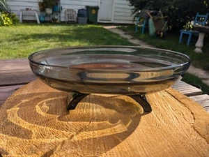 VINTAGE VIKING GLASS OVALADO SCROLL CONSOLA CUENCO CARBÓN 1956 - Imagen 1 de 16