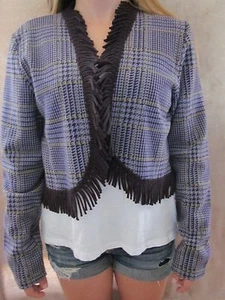 LENNIE by Nina Leonard Fringed Jacket Shirt SMALL NWOT - Picture 1 of 4