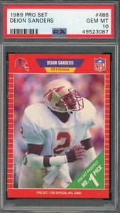 Deion Sanders 1989 Pro Set Football Rookie Card RC #486 Graded PSA 10 - Picture 1 of 2