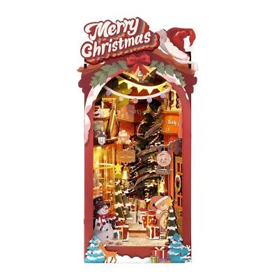 Rolife Christmas Street DIY Book Nook Shelf Insert Mini Dollhouse Xmas Gifts - image 1 of 4