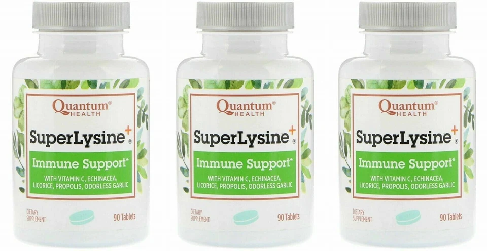 Lote de 3, 90+90+ 90 comprimidos Quantum Super Lysine Plus Sistema Inmune, Pack de 3 Foto 1 de 1