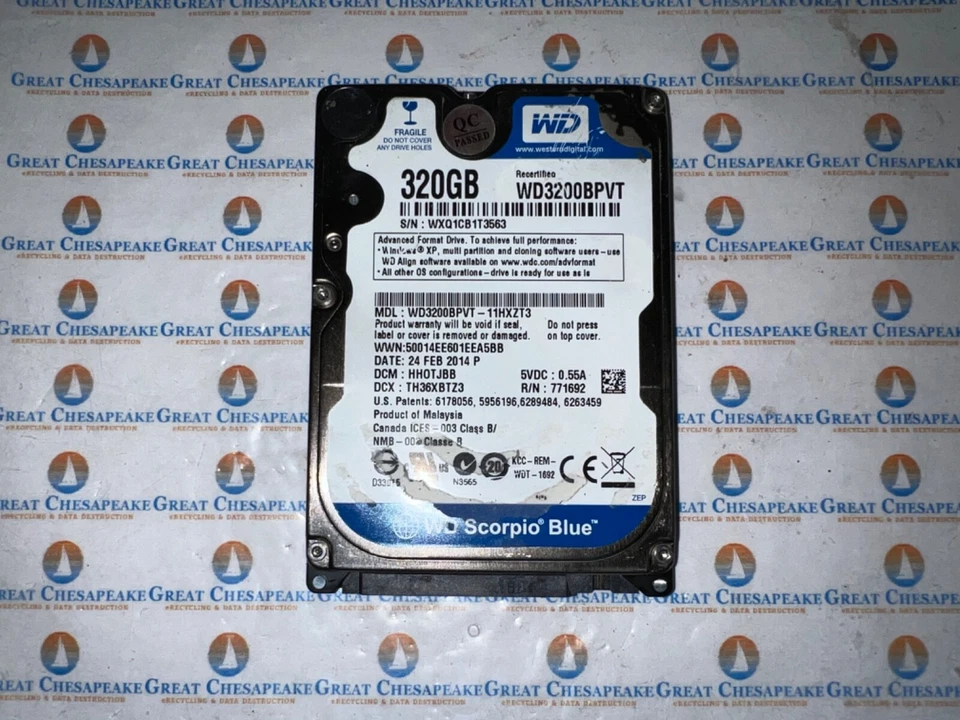 Western Digital WD3200BPVT-11HXZT3 32oGB 2.5" SATA WD Scorpio Blue SATA TESTED! - Image 1 of 1