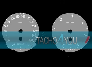 Tachoscheibe für BMW 3er E90 & 5er E60 Diesel 260 kmh km/h M3 M5 526501 Grau - Picture 1 of 1