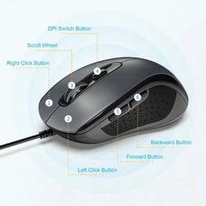 TedGem Wired Computer Mouse Ergonomic High Performance - Grey ✨✨GREAT MOUSE✨✨ - Picture 1 of 7