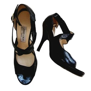 JIMMY CHOO LONDON BLACK OPEN TOE SANDALS SIZE 40(10) - Picture 1 of 12