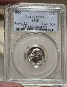 1966 SMS Roosevelt Dime PCGS SP-67, Flashy! Pq - Picture 1 of 2