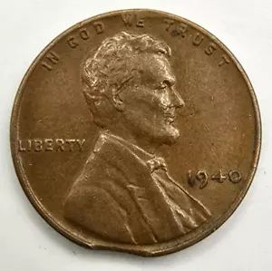 1940 P Lincoln Wheat Cent Clipped Planchet VF Mint Error Penny Free Ship! - Picture 1 of 4