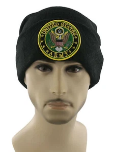 NEU! US ARMY ROUND BEANIE CAP MÜTZE SCHWARZ - Bild 1 von 2