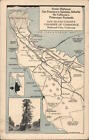 1929 Scenic Highways on San Francisco Peninsula,CA Map California Postcard
