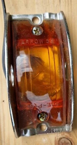 Arrow 55 Steel Armored Marker Light Brake Light Orange Lens & Back Plate - Picture 1 of 7