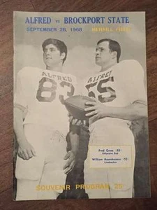 SUNY COLLEGE AT BROCKPORT @ ALFRED UNIV COLLEGE FOOTBALL PROGRAM 1968 EX - Picture 1 of 2