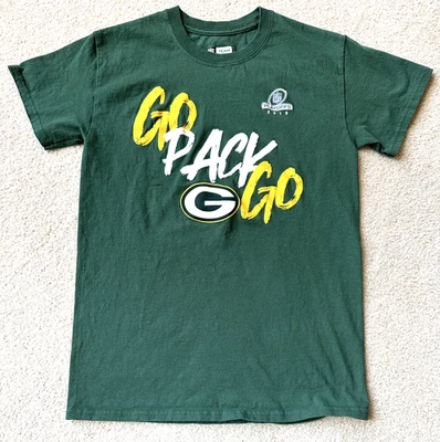 Green Bay Packers NFL Team Apparel Go Pack Go 2019 Playoffs Mens Green T-Shirt S - Image 1 of 4