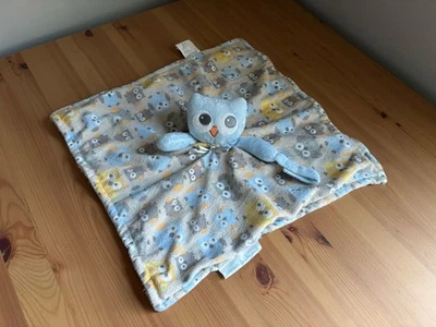 Mantas y más allá azul gris búho felpa Lovey manta de seguridad soporte para chupete Foto 1 de 2