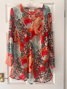 2-piece Ann Harvey Boho Paisley Printed Lightweight Tunic Dress Tunic Size 18 - Picture 1 of 10