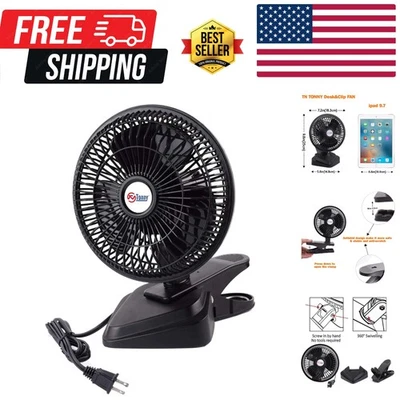 Ventilador de escritorio ligero de 6 pulgadas con función de clip - Velocidades ajustables para mayor comodidad Foto 1 de 4