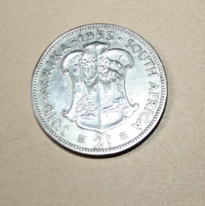 Süd Afrika, Zuid Africa 1951, Silber, 28 mm, ss, Umlaufmünze, Florin, Georg VI, - Bild 1 von 3