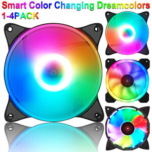 Auto Changing Colors RGB LED Computer Cooling Fan PC Case Fan Cooler Case 4-Pin