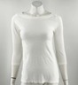 Ann Taylor Loft Top Size XS White Boatneck 3/4 Sleeve Solid Knit Shirt Womens