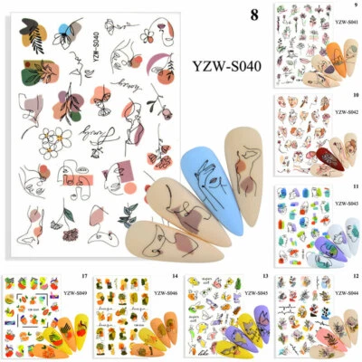 DIY Nail Art Water Decal Stickers Abstract Faces Face Facial Boho Bohemian✿ - Image 1 of 4