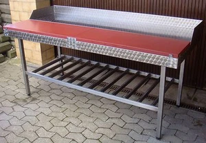 Zerlegetisch Arbeitstisch Stufentisch Wirktisch Edelstahltisch 200 x 90 x 90 cm - Picture 1 of 2