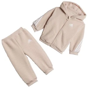 Adidas baby kids fleece Sherpa bear jogger sweat pants suit beige - Picture 1 of 6