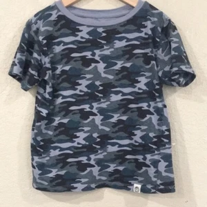 Free Planet Boys Sz 5 Shirt Blue Camo Short Sleeve Jersey Tee 100% Cotton Casual - Picture 1 of 7