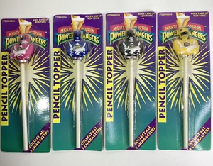 Vintage 1993 Mighty Morphin Power Rangers Bleistift Topper Menge 4 Neu Versiegelt - Bild 1 von 11