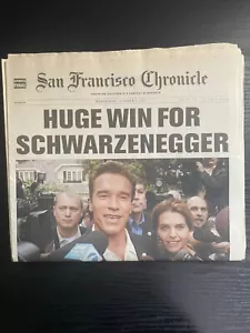 San Francisco Chronicle News Paper 8. Oktober 2003 Gov. Schwarzenegger - Bild 1 von 2