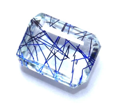 Zertifiziert Natürliches Blau Strahlende Quarz Smaragd Schliff 32.15 CT Dublette - Bild 1 von 4