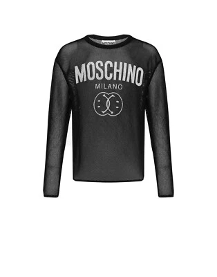 JERSEY DE MALLA MOSCHINO DOBLE LOGOTIPO SONRIENTE PARA HOMBRE TALLA 40 EE. UU. MEDIANO NUEVO CON ETIQUETAS!!️🔥 Foto 1 de 4