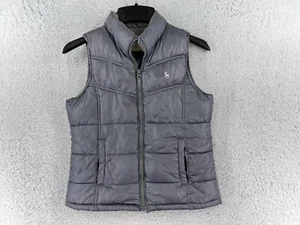 Old Navy Vest Girls Large Gray Puffer Full Zip 100% Polyester Fleece Lined - Picture 1 of 15