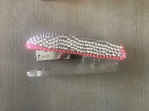 Avon Pink & Silver Bejeweled Stapler- New In Box - Picture 1 of 5