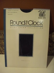Round the Clock Blue Smoke C Control Top Pantyhose Sandaltoe Vintage Silky Sheer - Bild 1 von 5