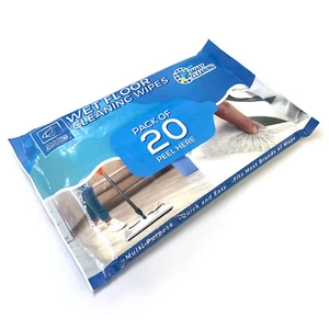 20 Floor Wipes Mop Wet Cloth Cleaning Flat Mops Cloths Refill Wood Laminate Wipe - Picture 1 of 10